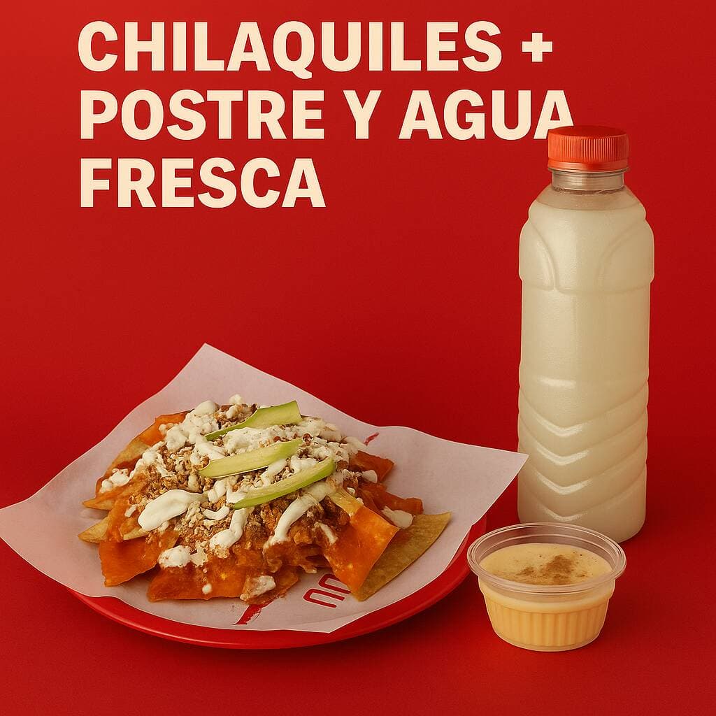 Chilaquiles de Chamorro  + Postre + Agua