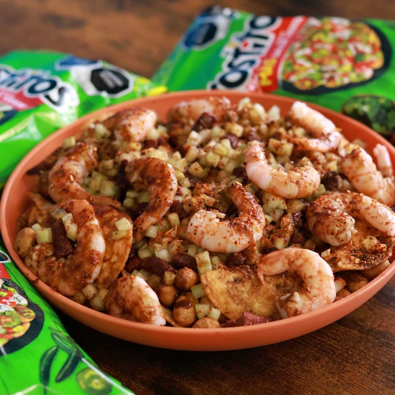 Tostilokos con Camarón