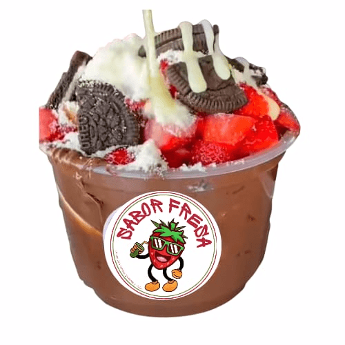 MEDIO LITRO FRESAS CON CREMA Y NUTELLA