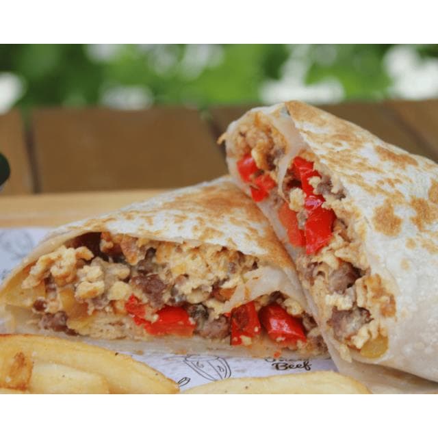 Burrito de carne y pimientos.