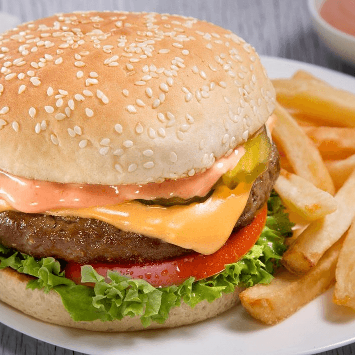 Hamburguesa de res sin papas