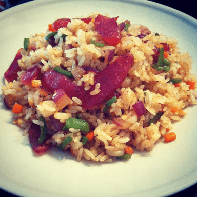 17.Arroz Frito con Chorizo y Res