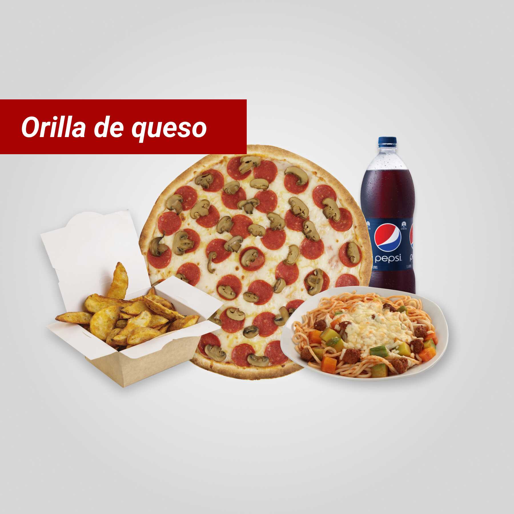 Combo Pizza Personal con orilla de queso