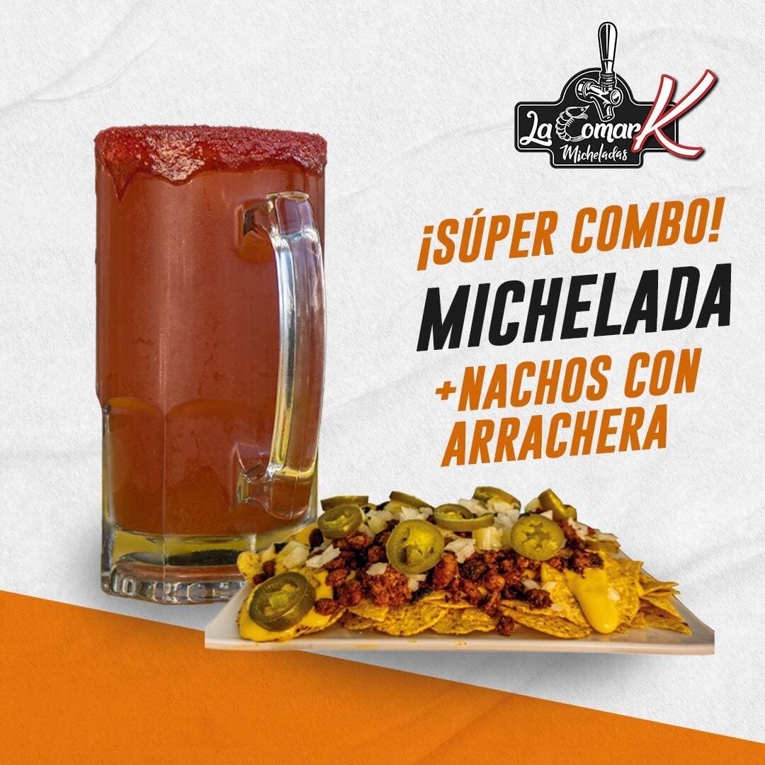 Nachos con Arrachera + Michelada(1.2l)