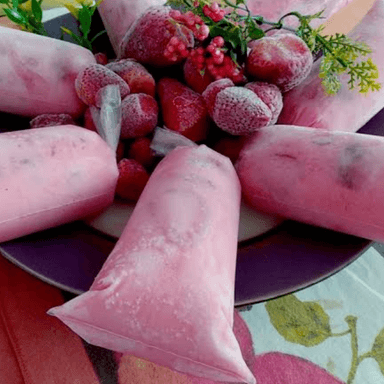 Hielito gourmet de fresas con crema