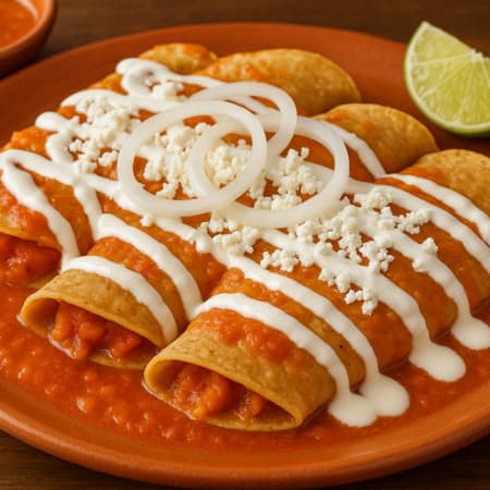 Entomatadas  Rellenas De Pollo (5 Piezas)