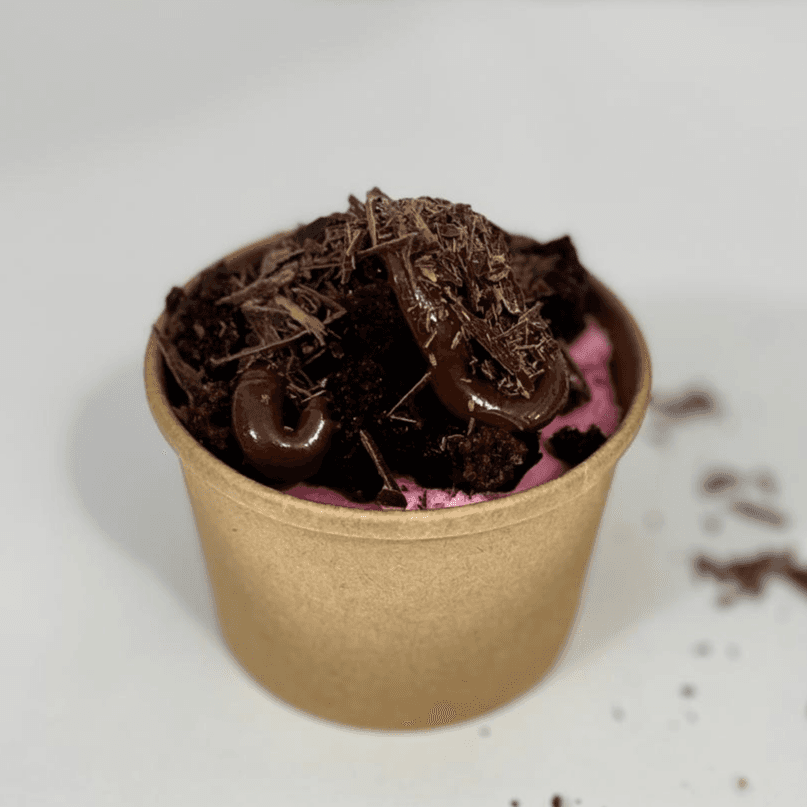 Brownie Helado de Fresa Cuchareable