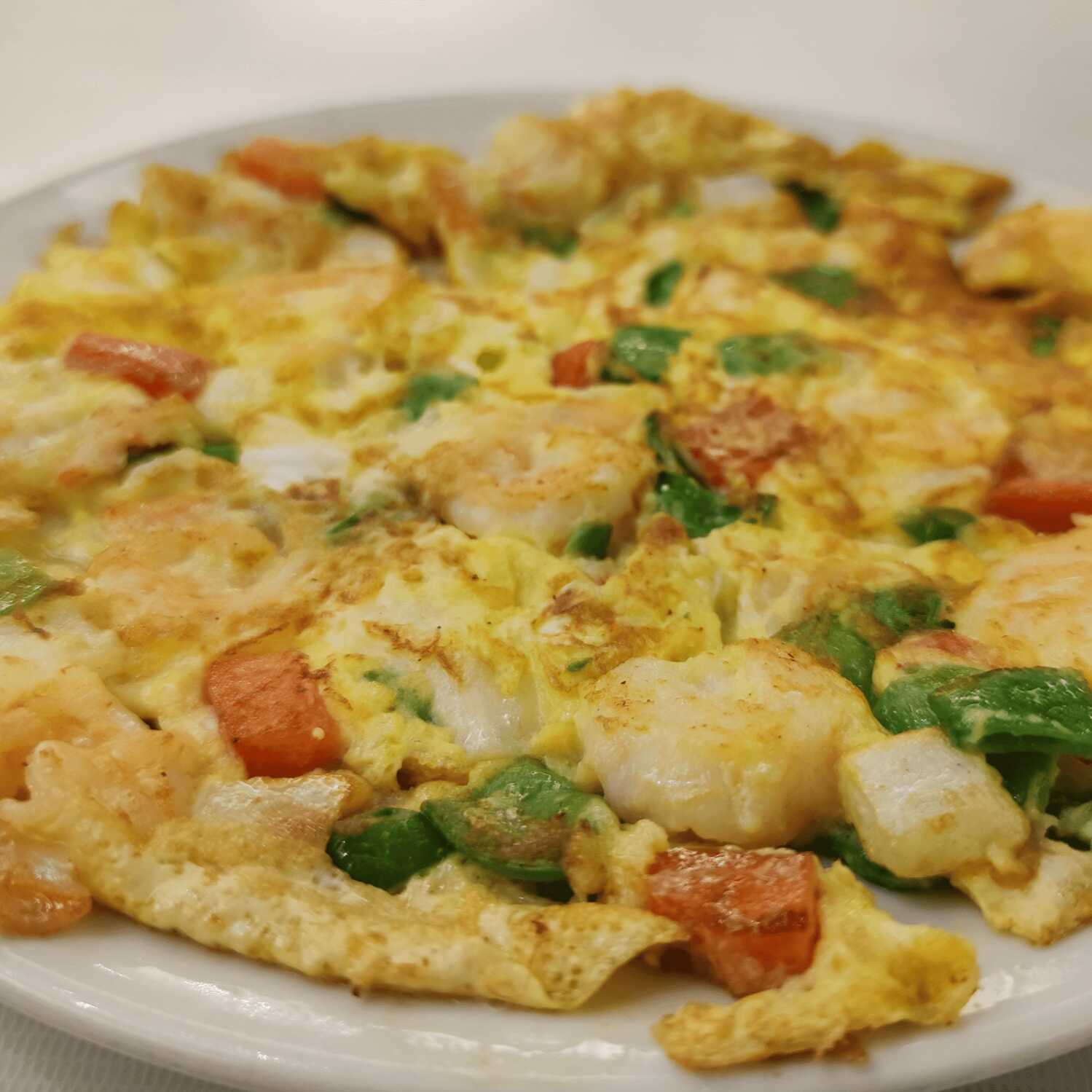 Tortilla con Langostino y Verdura