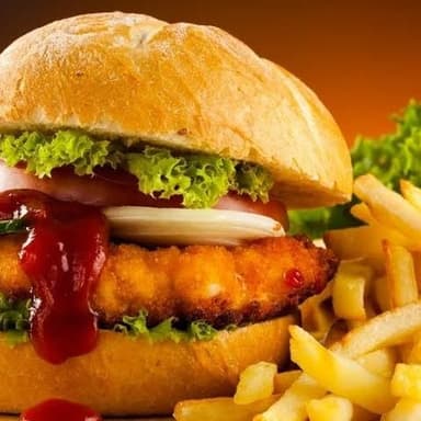 Hamburguesa de Pollo con Papas