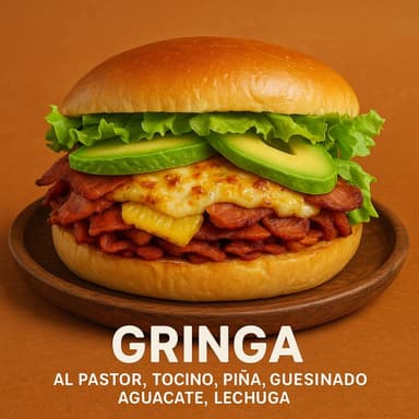 TORTA ESPECIAL GRINGA,CON PAPAS Y SODA.
