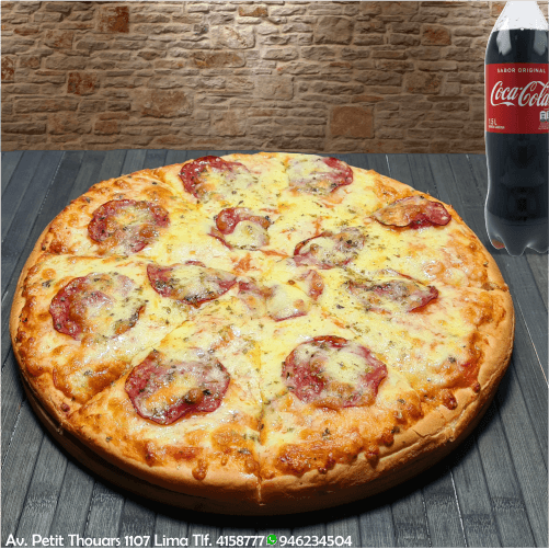 Pizza Salami y Gaseosa de 1.5 L