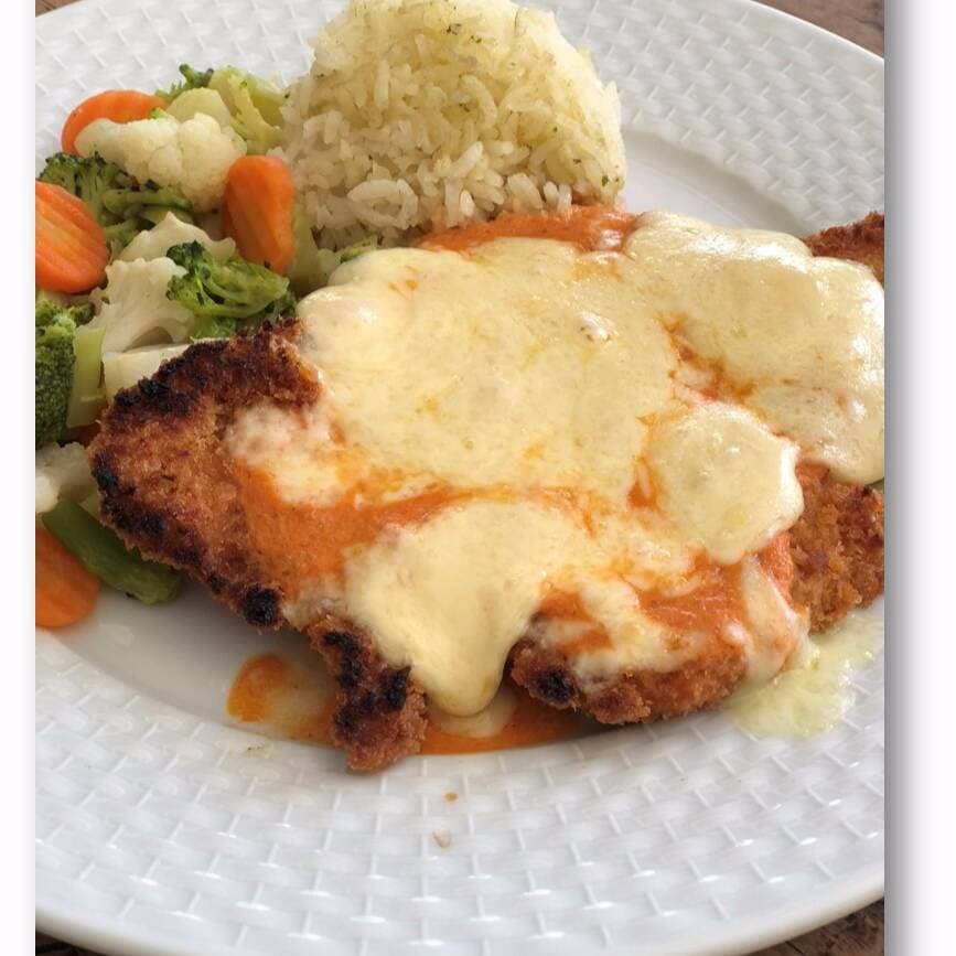 Pollo a la Milanesa con Verduras al Vapor