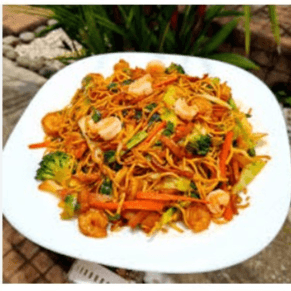 Chop Suey Seco con Camarones y Pollo Medio