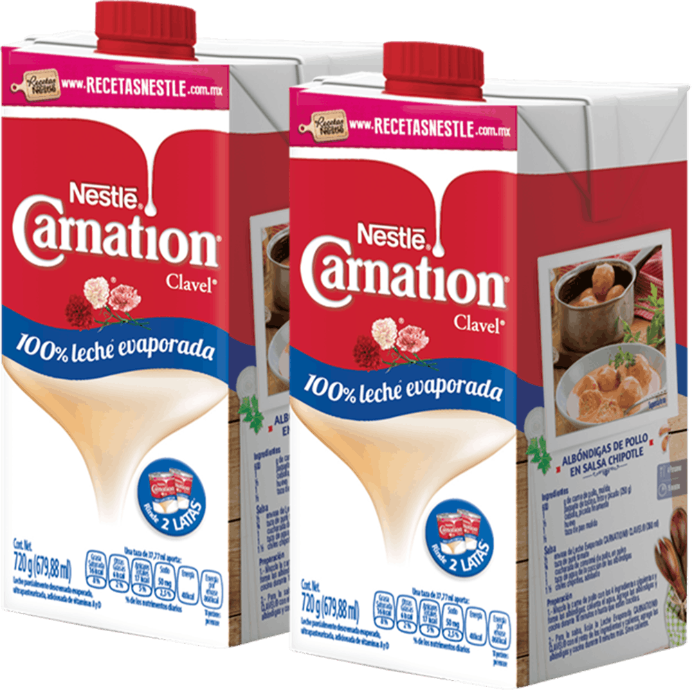2 CARNATION Leche Evaporada 720g