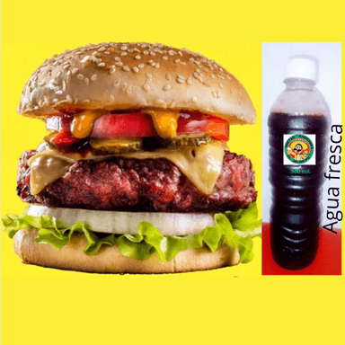 Hamburguesas chica y agua fresca
