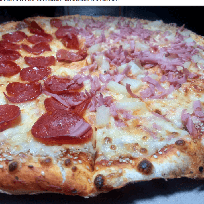 1 Pizza Mediana Mitad Hawaiana Mitad Peperoni