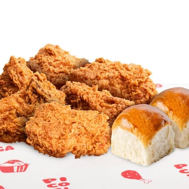 6 Piezas Pollo & 2 Panes Bollo