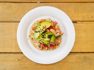 Tostada Ceviche de Camarón