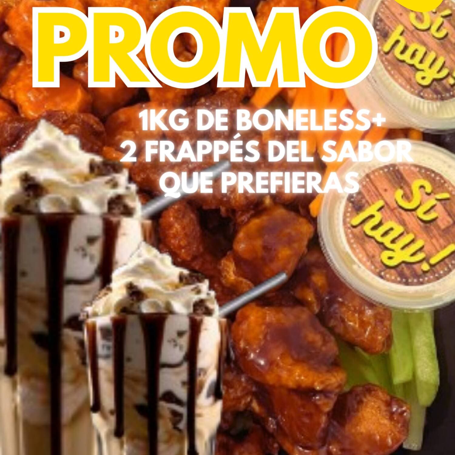 1KG BONELESS + 2 FRAPPES DE CHOCOLATE