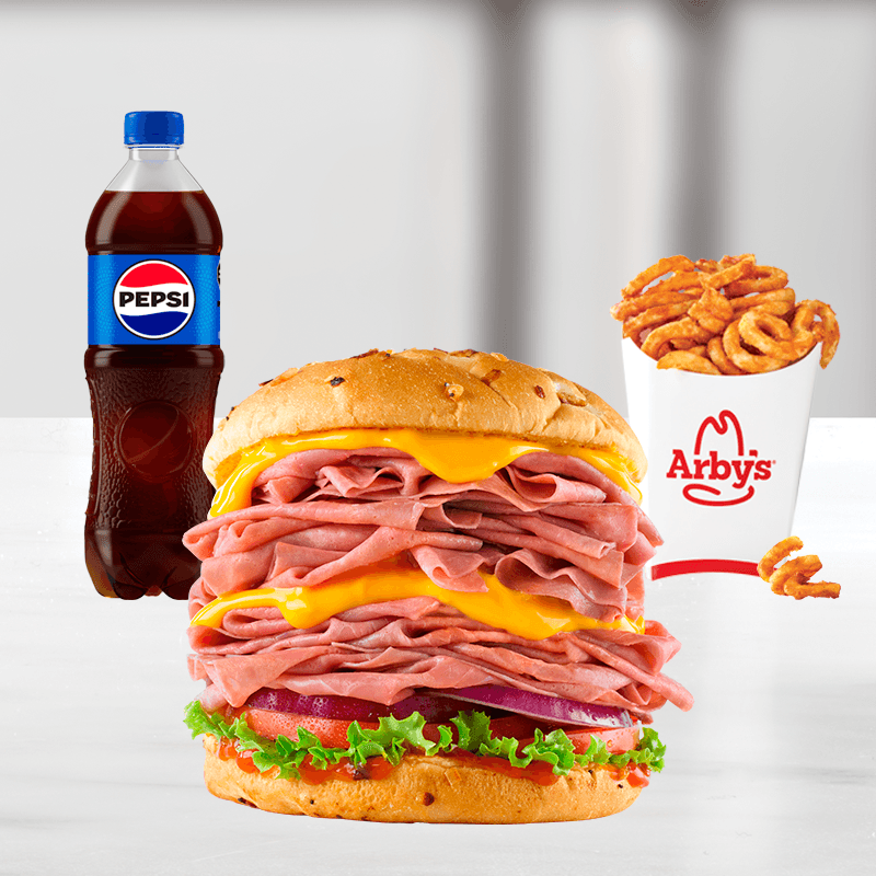 Half Pound Beef & Cheddar Stack (Medium Combo Meal