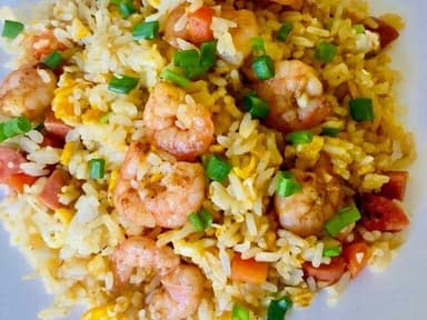 Arroz Mixto Con Res, Pollo y Camaron