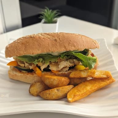 Baguette o Cuernito de Pollo a la Plancha