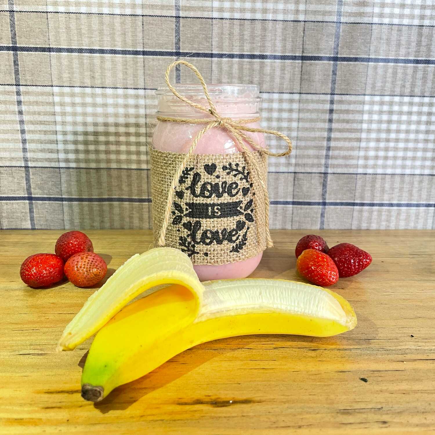 Licuado de fresa con plátano