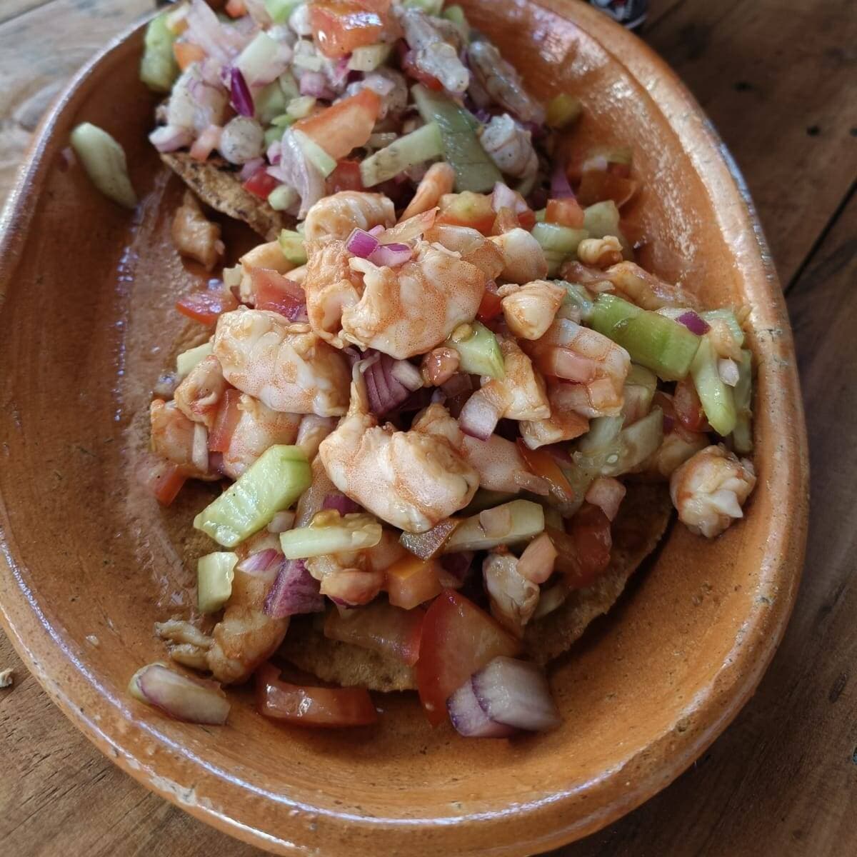 Tostada Camaron Cocido