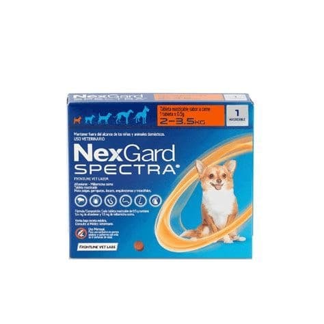 Nexgard Spectra 2-3.5 Kg (Naranja) 1 Masticable