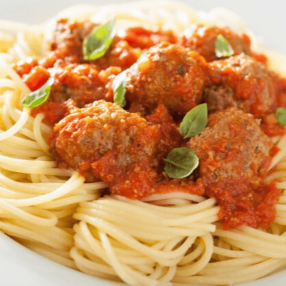 albondigas de res con spaguetti (3 pzs)