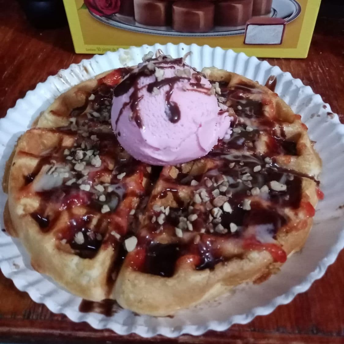 Waffles helado