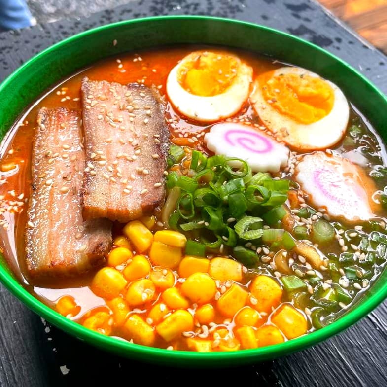 Miso ramen Kuro Buta Carbonara pork belly