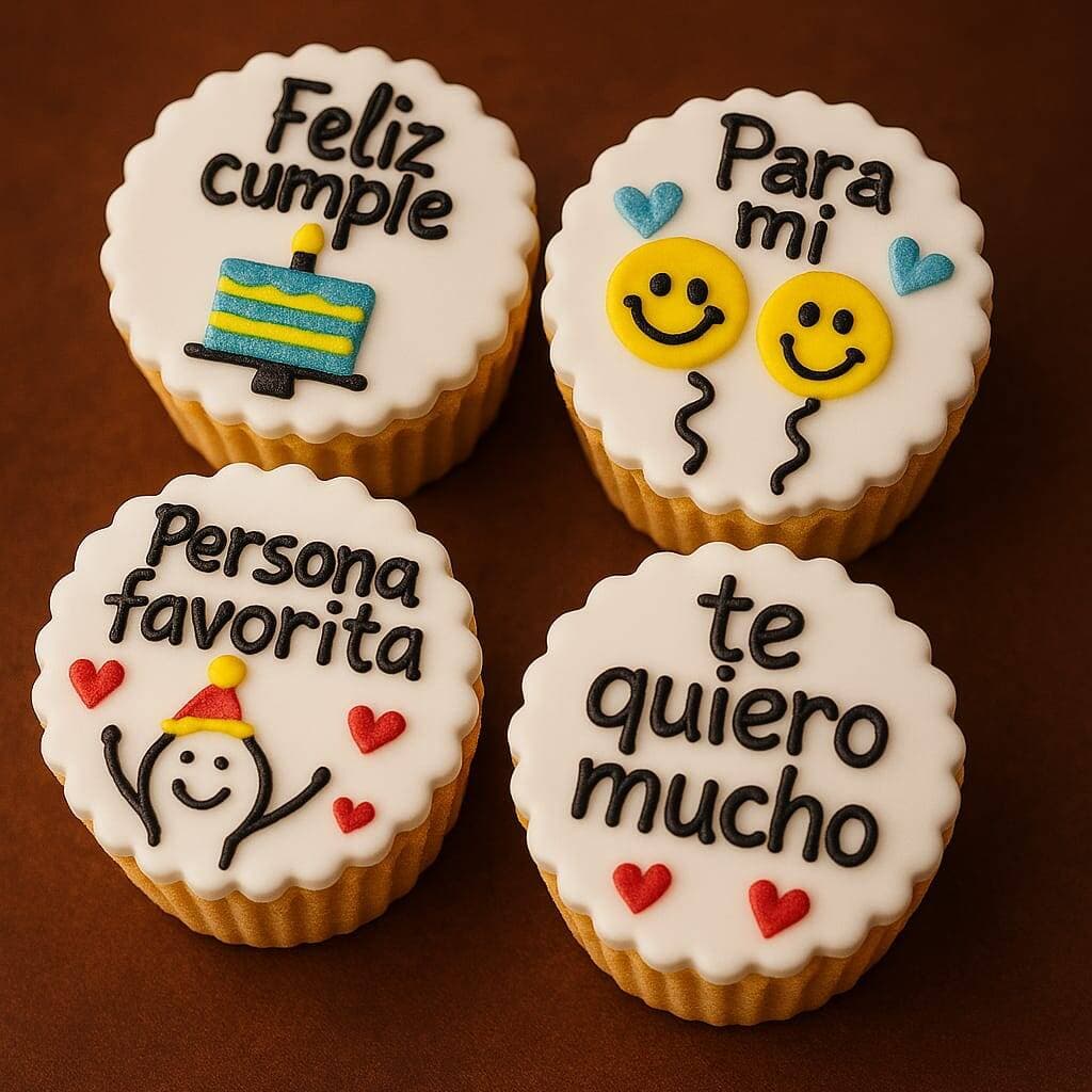 Caja de Cupcake X4 Feliz Cumple