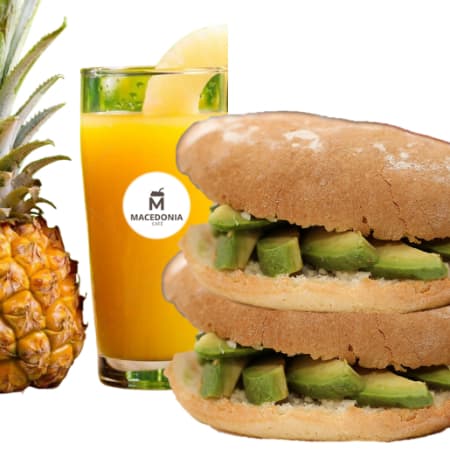 Combo 1 (2 Sándwich con Palta + 1 Jugo de Piña)