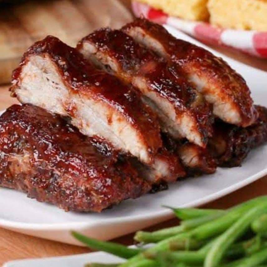 1/2 Costilla a la BBQ