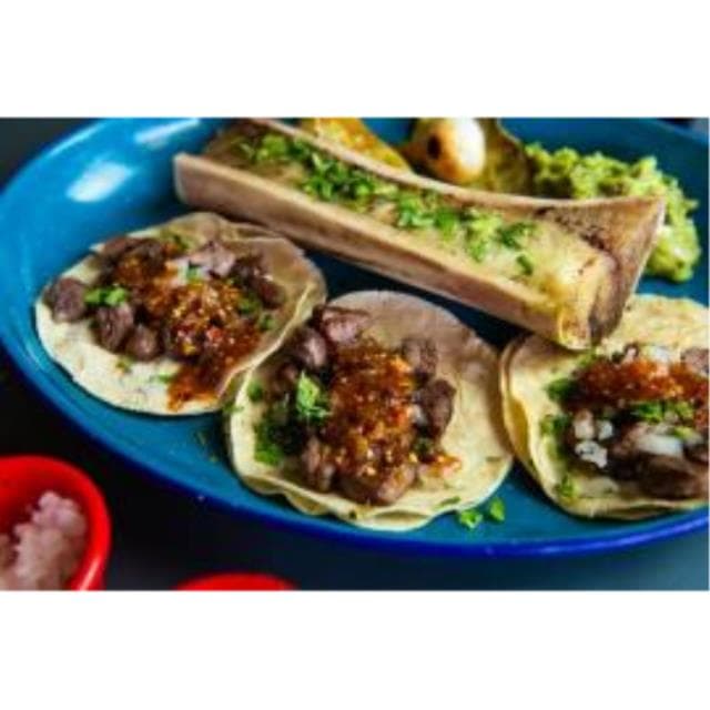 TACOS DE RIB EYE CON TUETANO