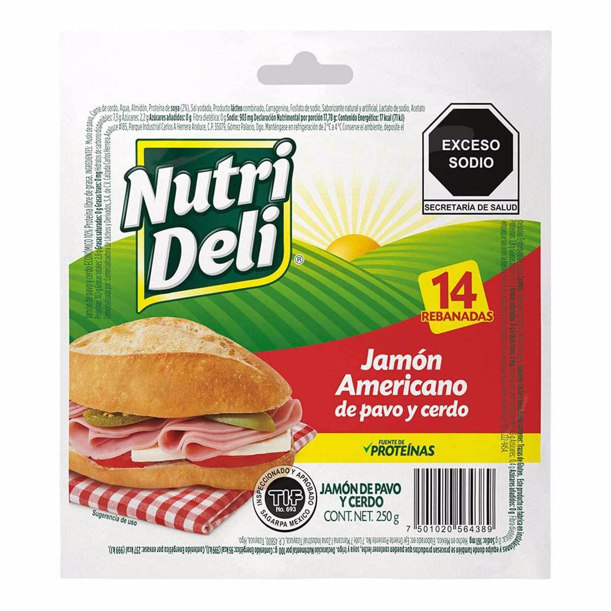 Jamon Americano de Pavo Nutri Deli 250g