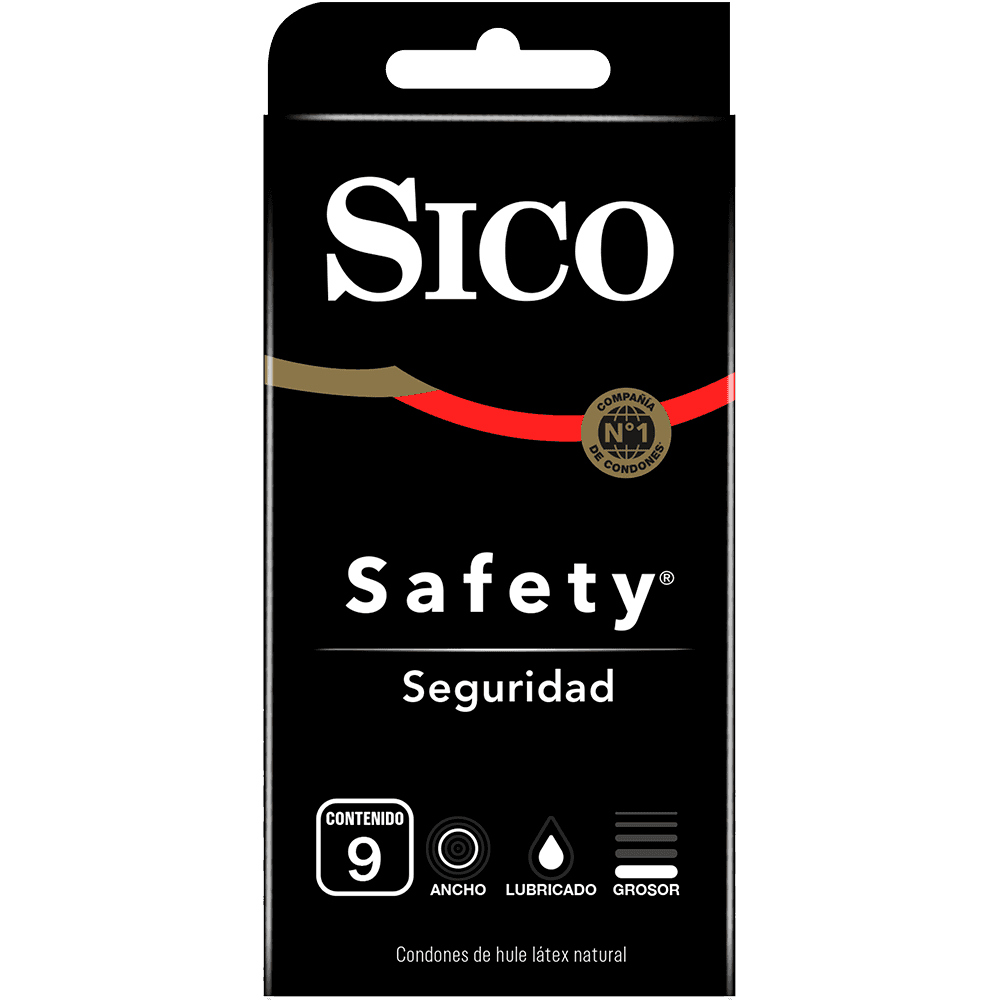 Condones lubricados Safety Sico 9 pz caja