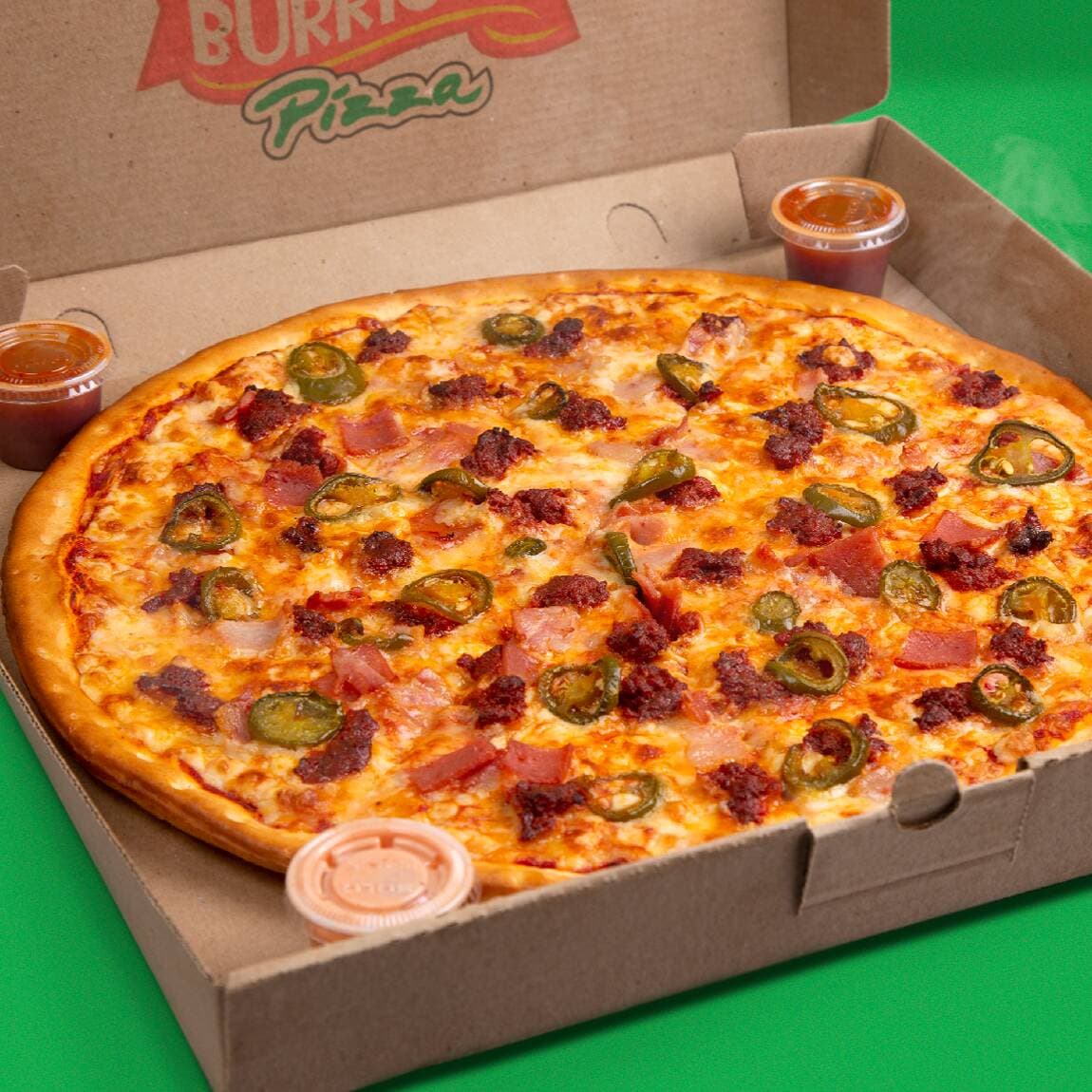 Pizza Mexicana (chorizo, Tocino y Jalapeño)