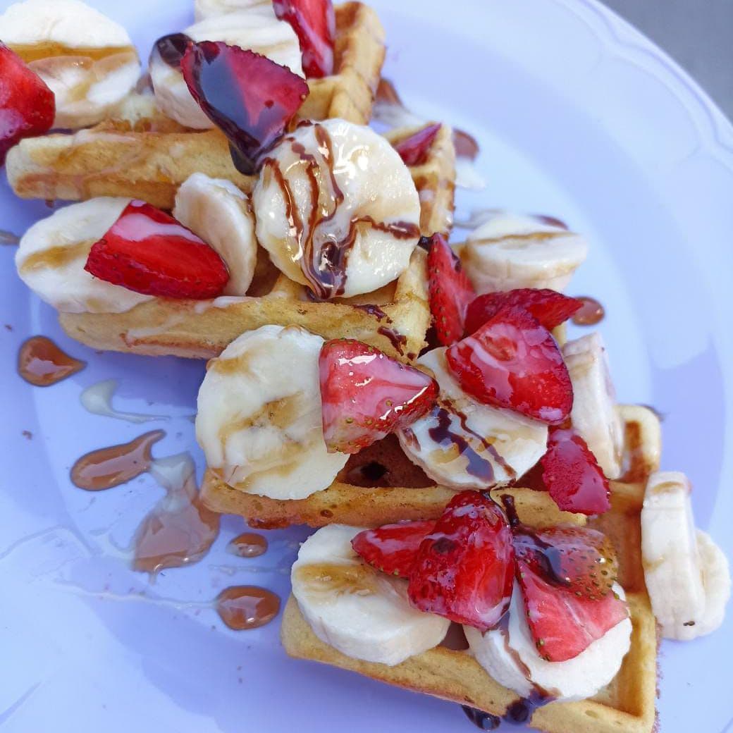 Waffle de Fresa Plátano