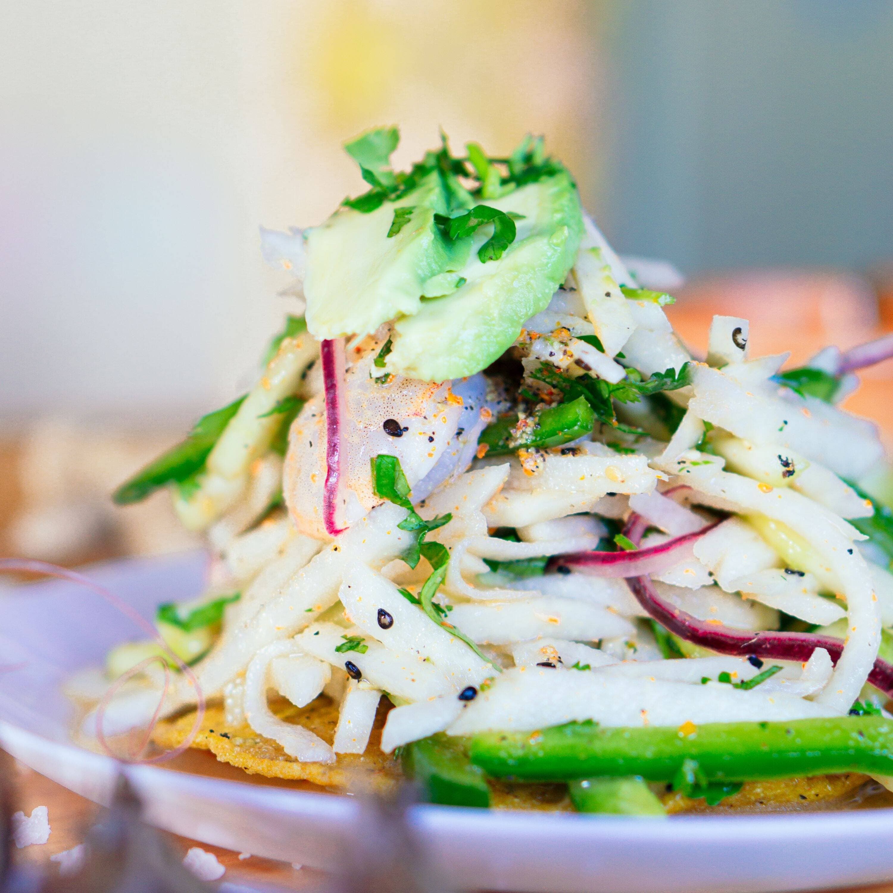 Tostada de Aguachile Jengibre
