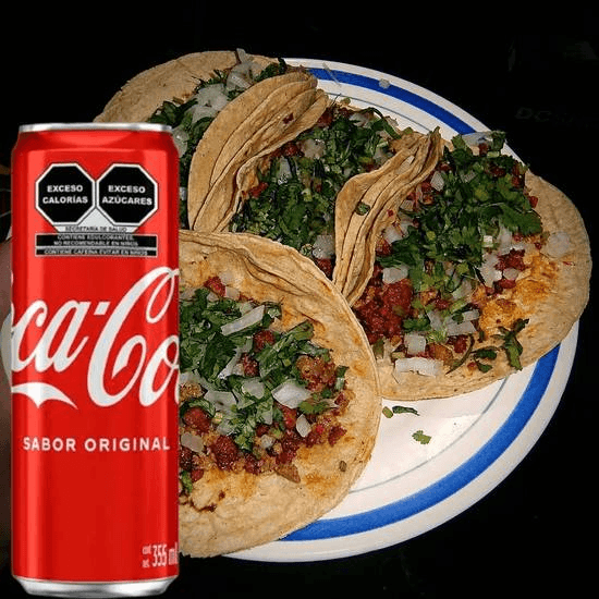 4 Tacos de Suadero + Refresco