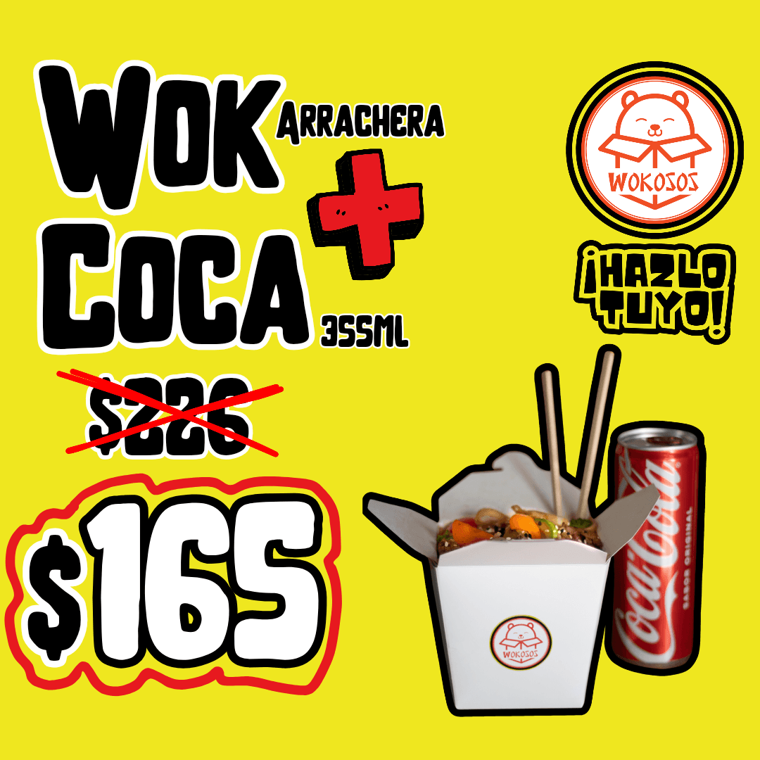 Combo Wok Arrachera + Coca