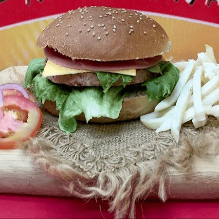 Hamburguesa con papas a la francesa