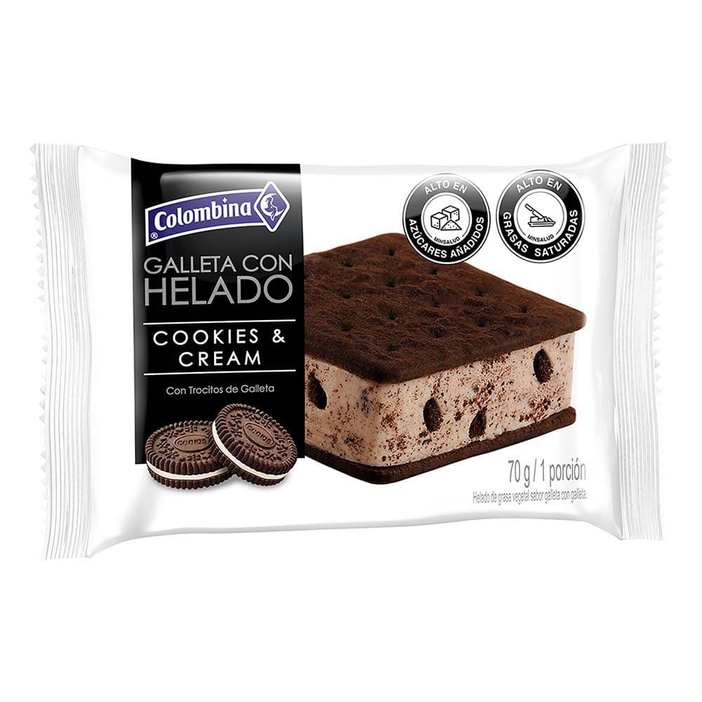 Galleta con Helado de Cookies & Cream