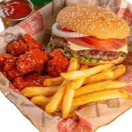 Hamburguesa + 3 Boneless + Papas