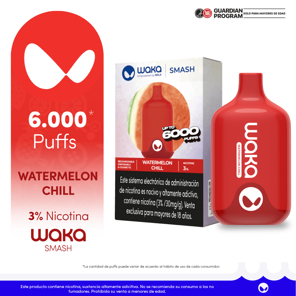 WAKA Smash Vape Watermelon Chill 3% 6.000 puffs