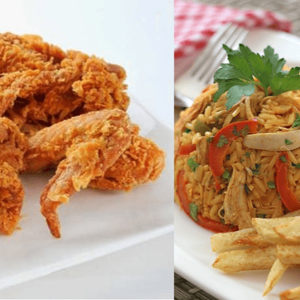 1/2 Pollo Grandioso más Arroz con Pollo