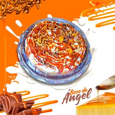 CHAROLA CAKE BESO DE ANGEL 3 PERSONAS