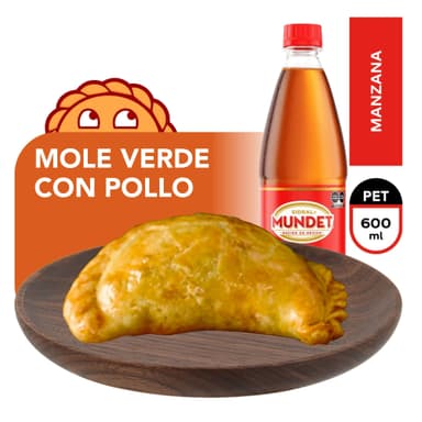 Combo Empanada Mole Verde Pollo + Sidral Mun 600ml